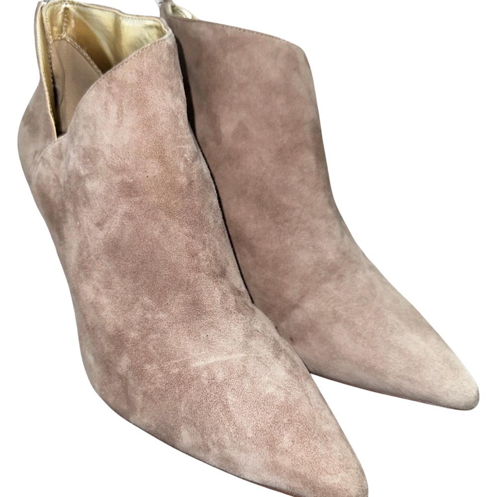 Enzo Angiolini Taupe Suede Pointed Toe Ankle Booties